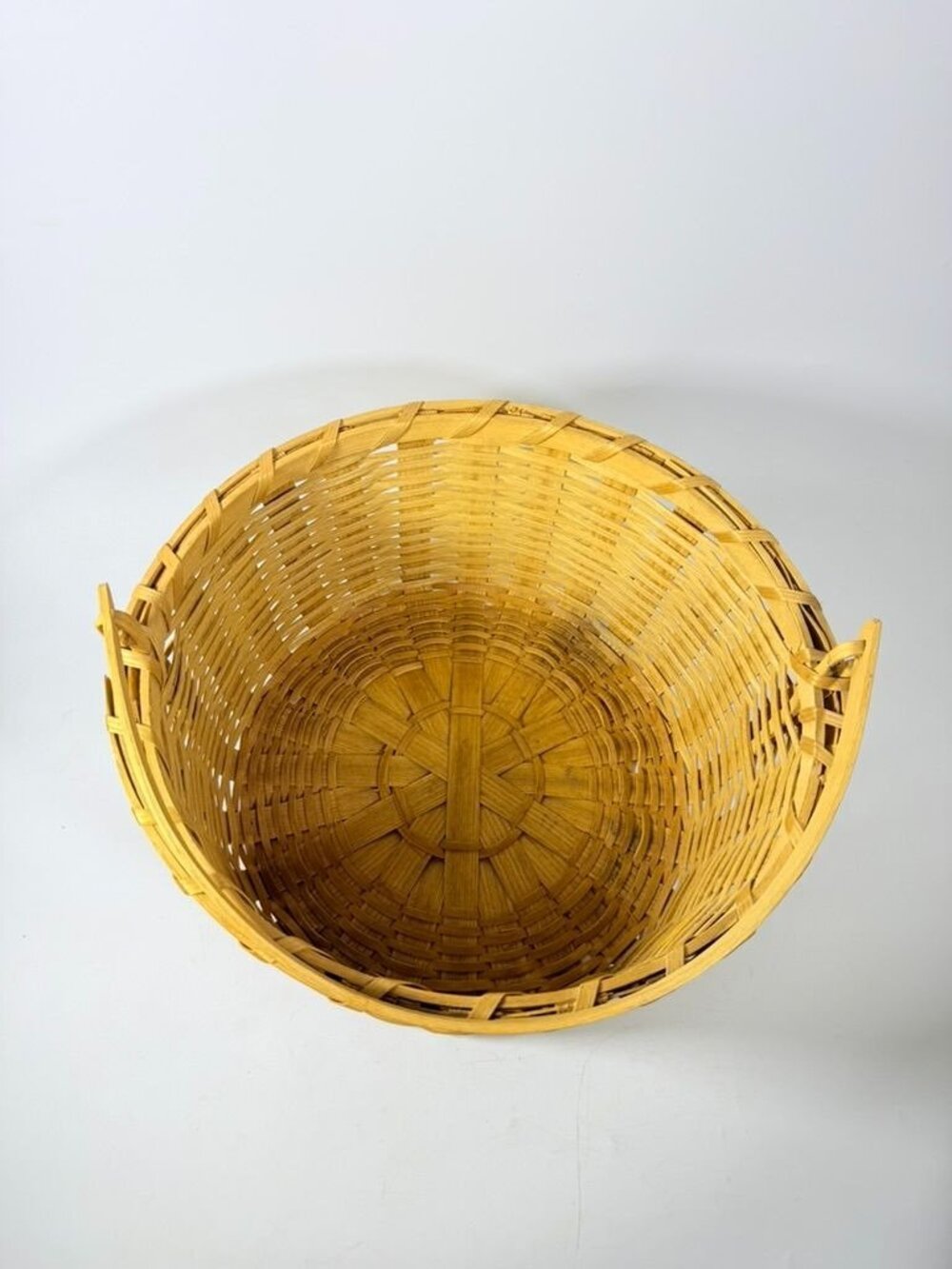 Amish Handwowen Swinging Handled Basket Vintage Light Wood Handmade Decorative - Picture 13 of 16